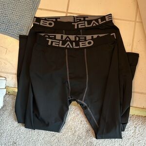 TELALEO set of 2 Pairs Men’s Sz Medium Black Exercise Pants